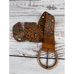 Hyde Collection Wide Leather Belt Western Belt Small